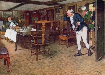 Mr Pickwick finds Mr Tupman having lunch at the Leather Bottle, Cobham, 1910